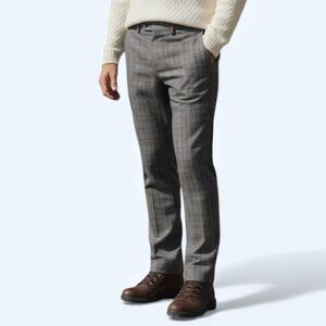 LOUIS CASTEL Golf Pants Slacks Mens Size (38x44 Unhemmed) Classic Gray Plaid NWT